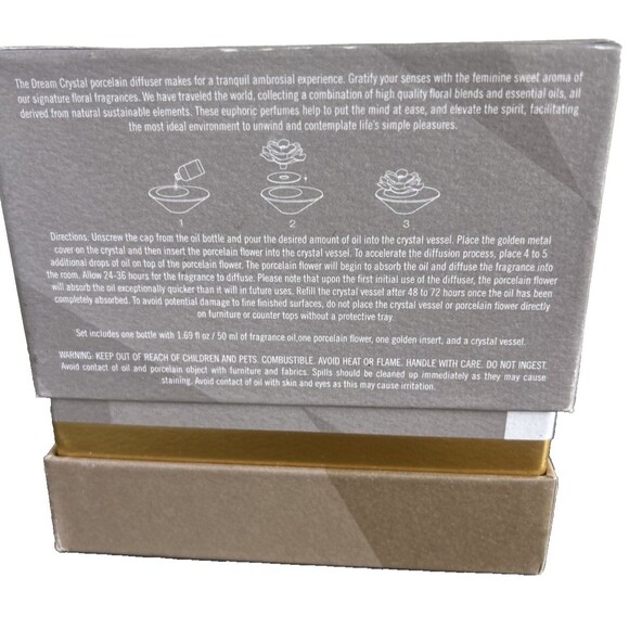 Dream Mini Crystal Edition Porcelain Flower Aroma Diffuser Fig Vetiver By Zodax - Picture 5 of 8